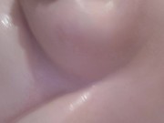 Playing with wet titties in shower | More on OF 1/16