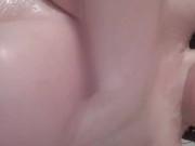 Playing with wet titties in shower | More on OF 2/16