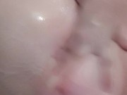 Playing with wet titties in shower | More on OF 3/16