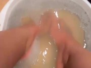 Soaking my pretty feet🩷 Will you drink my bathwater?💦 8/16