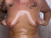 Girl NAUGHTY😈Massaging Her Oily Body🔥 4/16