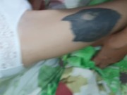 Our stepmom masturbates our pussies with her huge tits - Lesbian_illusion 11/16