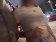Flashing tits in a street with strangers 7/16