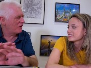 Sexy blonde incredible boobs gets penetrated by a horny grandpa 2/16