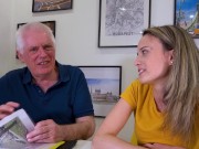 Sexy blonde incredible boobs gets penetrated by a horny grandpa 5/16