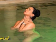 Blonde Babe Nina Heels Eats Out a Hairy Mature Pussy At The Swimming Pool 3/16