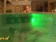 Blonde Babe Nina Heels Eats Out a Hairy Mature Pussy At The Swimming Pool 4/16