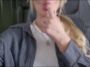 ALMOST CAUGHT! Risky airplane blowjob/handjob and pussy fingering in public toilet 7/16