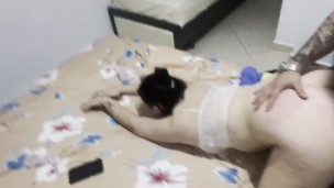 My wife screaming like crazy while fucking her doggy