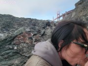 Public Blowjob on the Beach with Cumshot 15/16