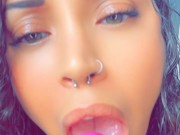 Hot British girl sucks and licks her cum off her fat dildo 8/16