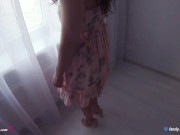 Step Mom caught Step Son with Boner and Helps Him Cum in Her Satin Panties while Standing 1/16