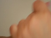 Close-up sensual teasing edging blowjob after a dry week results in a dripping mouth full of cream 7/16