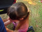 German skinny girl Layla Von Hohensee Deepthroats Dick In Nature - Mydirtyhobby 15/16