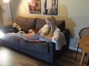 Hot and Horny Big Boobs Big Ass Thick Wife gets Bored and takes her Underwear Thong to Flash Pussy and Booty 14/16