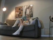 Hot and Horny Big Boobs Big Ass Thick Wife gets Bored and takes her Underwear Thong to Flash Pussy and Booty 6/16