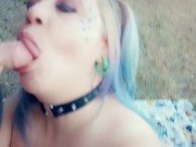 Blowjob with ice cubes, at public park .. dirty sexy slut 4/16