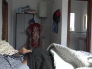 A Turkish hotel maid is disturbed when German man shows his big cock 5/16