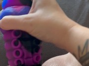 BBW stepmom MILF ASMR wet pussy dildo play 16/16