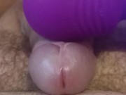 Orgasm from a vibrator, cum without hands 4/16