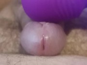 Orgasm from a vibrator, cum without hands 6/16