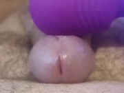 Orgasm from a vibrator, cum without hands 7/16