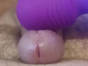 Orgasm from a vibrator, cum without hands 9/16