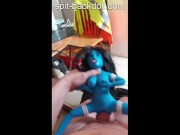 mini blue spit-backdoll 3 9/16