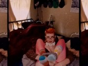 Smoking Hot Alt Girl finds creative way to go fuck herself plus 1st time nip/clit clamps 3/16