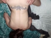 Step sister fucked hard doggy style, intense screaming orgasm 15/16