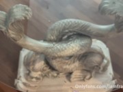 Big dick shots a lot of cum all over a glass table 11/16