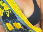 Big Ass & Huge Strong Boobs Desi Hot Maid wearing Saree & Blouse In Arabian Hotel! 16/16