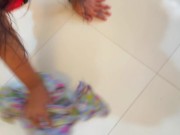 Big Ass & Huge Strong Boobs Desi Hot Maid wearing Saree & Blouse In Arabian Hotel! 6/16