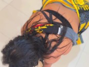 Big Ass & Huge Strong Boobs Desi Hot Maid wearing Saree & Blouse In Arabian Hotel! 7/16