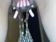 Pussy weights on pumped up pussy 12/16