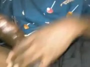 PULLING THE PANTS TO THE SIDE AND STROKING MY MASSIVE COCK 💦💦🍌 10/16