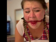 Amelia getting fucked by huge cucumber and cock🥰 front view 10/16