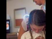 Amelia getting fucked by huge cucumber and cock🥰 front view 6/16