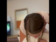 Amelia getting fucked by huge cucumber and cock🥰 front view 7/16