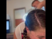 Amelia getting fucked by huge cucumber and cock🥰 front view 9/16