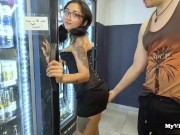 Mexican whore couldn't pay for the beers and had to pay with a hard fuck inside the store 3/16