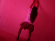 Student with bad grades makes porn in uniform in a red room 5/16