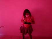 Student with bad grades makes porn in uniform in a red room 8/16