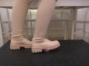 I Will Not Stop Crushing You... Until I Hear the Safe Word! White Combat Socks Boots 1/16