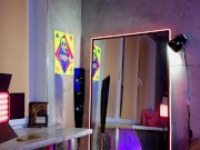 slowly playing with a dildo alone on the couch. 11/16