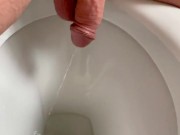 DADDY PISS to the toilet 💦.  Any volunteers to taste  uncut COCK ? 15/16
