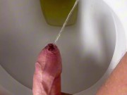 DADDY PISS to the toilet 💦.  Any volunteers to taste  uncut COCK ? 6/16