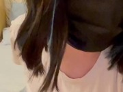 Pretty girl shakes her tits for you. 3/16