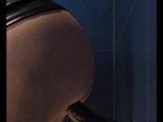 Streching out my pussy on a large dark dildo in the hotel bathtub 12/16