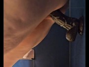 Streching out my pussy on a large dark dildo in the hotel bathtub 3/16